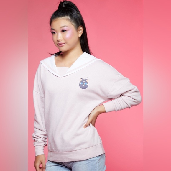 Sailor Moon Chibi-Usa Schoolgirl Collar Girls Sweatshirt - Picture 4 of 14